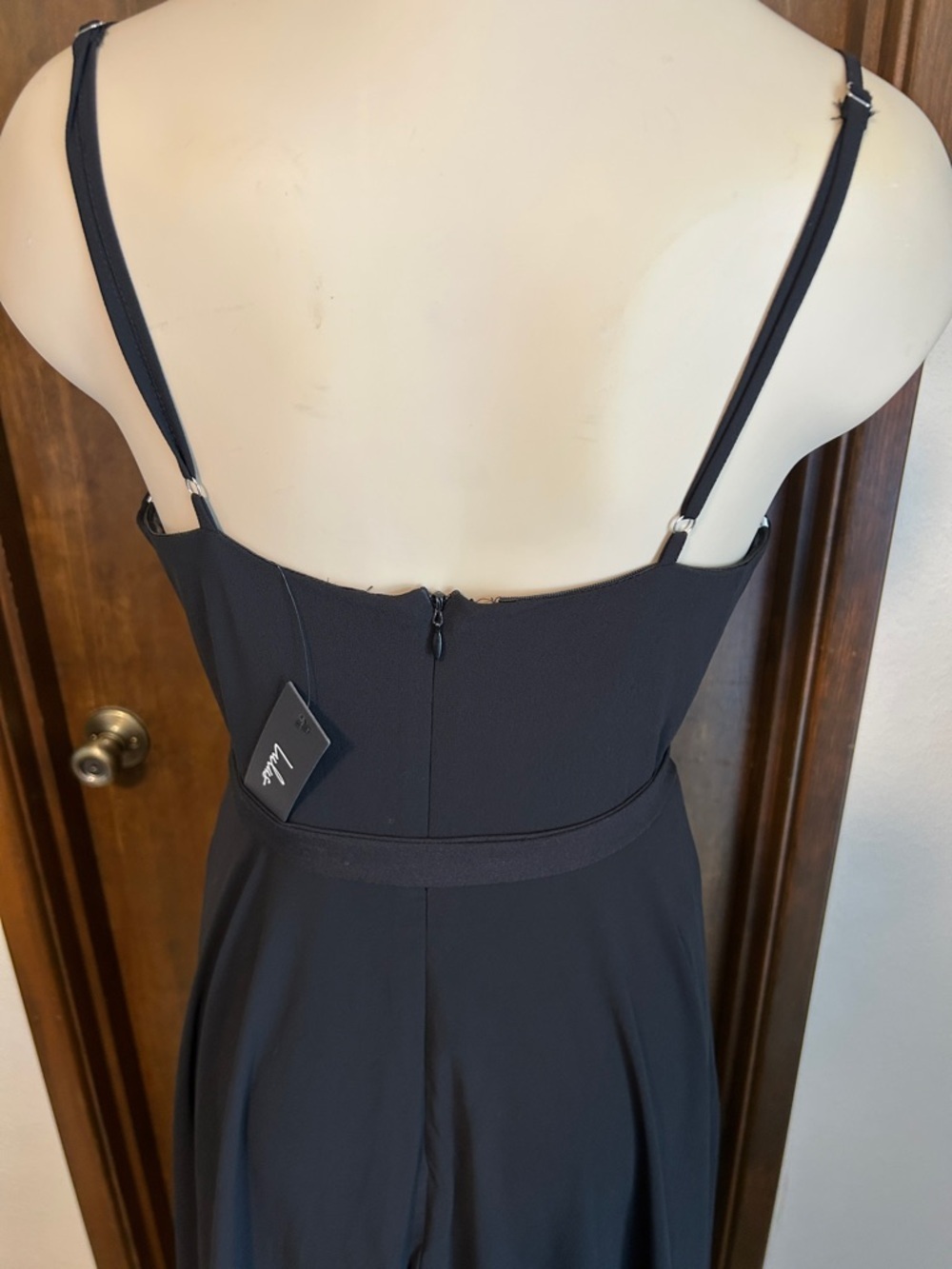 LULUS  BLACK MAXI DRESS WITH SWEETHEART BODICE AJUSTABLE STRAPS SMALL - Picture 5 of 15